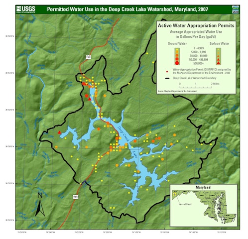 Sub-watersheds of Deep Creek Lake