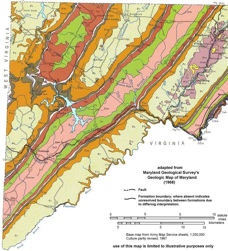 The geology of the Deep Creek Lake area